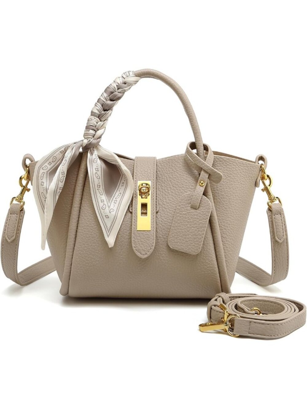 Vintage-Inspired Women's Crossbody Bag & Wallet Set, Adjustable Strap, Synthetic
